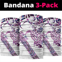 Mawhero Paua shell Kowhaiwhai Taniko Personalised Neck Gaiter Turtle Tattoo Maori Tribal Style LT9 package One Size: 25*50cm Pink - Polynesian Pride