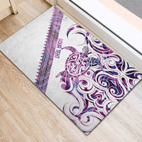 Mawhero Paua shell Kowhaiwhai Taniko Personalised Rubber Doormat Turtle Tattoo Maori Tribal Style