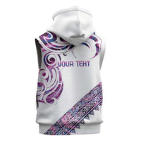 Mawhero Paua shell Kowhaiwhai Taniko Personalised Sleeveless Zip Hoodie Turtle Tattoo Maori Tribal Style LT9 - Polynesian Pride