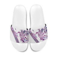 Mawhero Paua shell Kowhaiwhai Taniko Personalised Slide Sandals Turtle Tattoo Maori Tribal Style LT9 Pink - Polynesian Pride