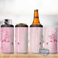 Breast Cancer Awareness 4 in 1 Can Cooler Tumbler Maile Pikake Lokelani Crown Flower Lei Inspired LT9 - Polynesian Pride