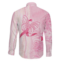 Breast Cancer Awareness Family Matching Long Sleeve Bodycon Dress and Hawaiian Shirt Maile Pikake Lokelani Crown Flower Lei Inspired LT9 - Polynesian Pride