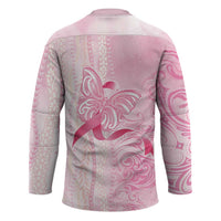 Breast Cancer Awareness Hockey Jersey Maile Pikake Lokelani Crown Flower Lei Inspired LT9 - Polynesian Pride