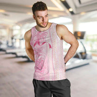 Breast Cancer Awareness Men Tank Top Maile Pikake Lokelani Crown Flower Lei Inspired LT9 Pink - Polynesian Pride