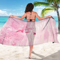 Breast Cancer Awareness Sarong Maile Pikake Lokelani Crown Flower Lei Inspired