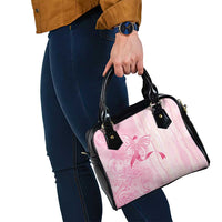 Breast Cancer Awareness Shoulder Handbag Maile Pikake Lokelani Crown Flower Lei Inspired