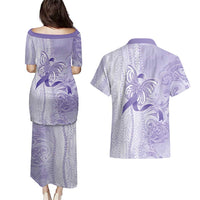 Epilepsy Awareness Couples Matching Puletasi and Hawaiian Shirt Maile Pikake Lokelani Crown Flower Lei Inspired LT9 - Polynesian Pride