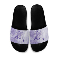 Epilepsy Awareness Slide Sandals Maile Pikake Lokelani Crown Flower Lei Inspired