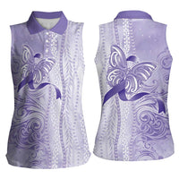 Epilepsy Awareness Women Sleeveless Polo Shirt Maile Pikake Lokelani Crown Flower Lei Inspired LT9 - Polynesian Pride