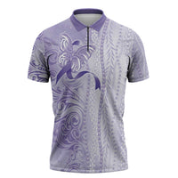Epilepsy Awareness Zipper Polo Shirt Maile Pikake Lokelani Crown Flower Lei Inspired