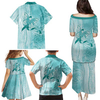 PTSD Awareness Family Matching Puletasi and Hawaiian Shirt Maile Pikake Lokelani Crown Flower Lei Inspired