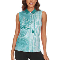 PTSD Awareness Women Sleeveless Polo Shirt Maile Pikake Lokelani Crown Flower Lei Inspired LT9 - Polynesian Pride