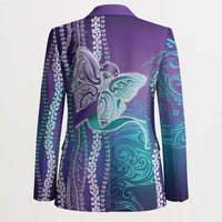 Suicide Prevention Awareness Blazer Maile Pikake Lokelani Crown Flower Lei Inspired LT9 - Polynesian Pride