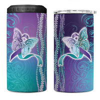 Suicide Prevention Awareness 4 in 1 Can Cooler Tumbler Maile Pikake Lokelani Crown Flower Lei Inspired LT9 One Size: 16 oz Multicolor - Polynesian Pride