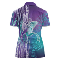 Suicide Prevention Awareness Women Polo Shirt Maile Pikake Lokelani Crown Flower Lei Inspired LT9 - Polynesian Pride