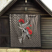 Hawaiian Honu Personalized Quilt Mocha Mousse Hibiscus Tribal Hook Pattern LT9 - Polynesian Pride
