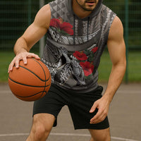 Hawaiian Honu Personalized Sleeveless Hoodie Mocha Mousse Hibiscus Tribal Hook Pattern LT9 - Polynesian Pride