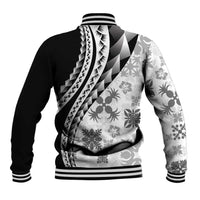 Black Hawaiian Quilt Pattern Baseball Jacket Mixed Polynesian Tribal Arty LT9 - Polynesian Pride