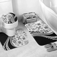 Black Hawaiian Quilt Pattern Bathroom Set Mixed Polynesian Tribal Arty - Polynesian Pride