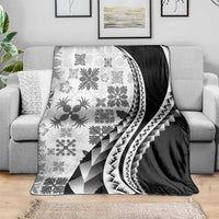 Black Hawaiian Quilt Pattern Blanket Mixed Polynesian Tribal Arty