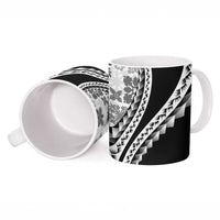 Black Hawaiian Quilt Pattern Ceramic Mug Mixed Polynesian Tribal Arty - Polynesian Pride
