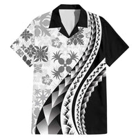 Black Hawaiian Quilt Pattern Family Matching Mermaid Dress and Hawaiian Shirt Mixed Polynesian Tribal Arty LT9 Dad's Shirt - Short Sleeve Black - Polynesian Pride
