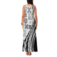 Black Hawaiian Quilt Pattern Family Matching Tank Maxi Dress and Hawaiian Shirt Mixed Polynesian Tribal Arty LT9 - Polynesian Pride