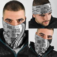 Black Hawaiian Quilt Pattern Neck Gaiter Mixed Polynesian Tribal Arty - Polynesian Pride