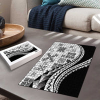 Black Hawaiian Quilt Pattern Puzzle Mixed Polynesian Tribal Arty - Polynesian Pride