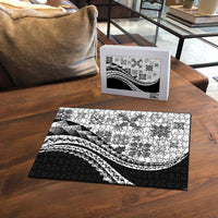 Black Hawaiian Quilt Pattern Puzzle Mixed Polynesian Tribal Arty - Polynesian Pride