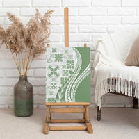 Green Hawaiian Quilt Pattern Canvas Wall Art Mixed Polynesian Tribal Arty