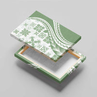 Green Hawaiian Quilt Pattern Canvas Wall Art Mixed Polynesian Tribal Arty