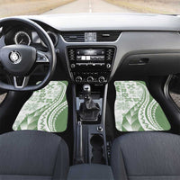 Green Hawaiian Quilt Pattern Car Mats Mixed Polynesian Tribal Arty