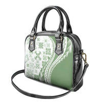 Green Hawaiian Quilt Pattern Shoulder Handbag Mixed Polynesian Tribal Arty LT9 - Polynesian Pride