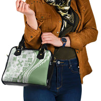 Green Hawaiian Quilt Pattern Shoulder Handbag Mixed Polynesian Tribal Arty LT9 - Polynesian Pride