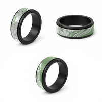 Green Hawaiian Quilt Pattern Spinner Ring Mixed Polynesian Tribal Arty - Polynesian Pride