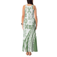 Green Hawaiian Quilt Pattern Tank Maxi Dress Mixed Polynesian Tribal Arty LT9 - Polynesian Pride