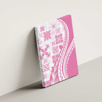 Pink Hawaiian Quilt Pattern Canvas Wall Art Mixed Polynesian Tribal Arty
