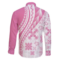 Pink Hawaiian Quilt Pattern Family Matching Tank Maxi Dress and Hawaiian Shirt Mixed Polynesian Tribal Arty LT9 - Polynesian Pride