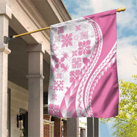 Pink Hawaiian Quilt Pattern Garden Flag Mixed Polynesian Tribal Arty