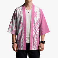 Pink Hawaiian Quilt Pattern Kimono Mixed Polynesian Tribal Arty - Polynesian Pride