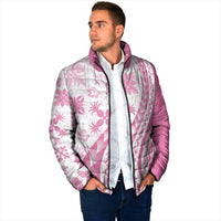 Pink Hawaiian Quilt Pattern Padded Jacket Mixed Polynesian Tribal Arty - Polynesian Pride