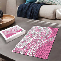 Pink Hawaiian Quilt Pattern Puzzle Mixed Polynesian Tribal Arty - Polynesian Pride