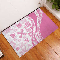 Pink Hawaiian Quilt Pattern Rubber Doormat Mixed Polynesian Tribal Arty LT9 - Polynesian Pride