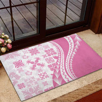 Pink Hawaiian Quilt Pattern Rubber Doormat Mixed Polynesian Tribal Arty LT9 - Polynesian Pride