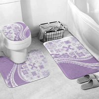 Purple Hawaiian Quilt Pattern Bathroom Set Mixed Polynesian Tribal Arty - Polynesian Pride