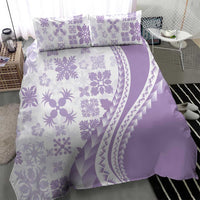 Purple Hawaiian Quilt Pattern Bedding Set Mixed Polynesian Tribal Arty