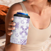 Purple Hawaiian Quilt Pattern 4 in 1 Can Cooler Tumbler Mixed Polynesian Tribal Arty