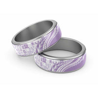 Purple Hawaiian Quilt Pattern Classic Ring Mixed Polynesian Tribal Arty LT9 Sliver Purple - Polynesian Pride