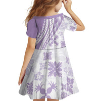 Purple Hawaiian Quilt Pattern Family Matching Mermaid Dress and Hawaiian Shirt Mixed Polynesian Tribal Arty